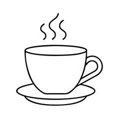 cup of tea or coffee icon, cup of tea or coffee line art - simple line art of cup of tea or coffee, perfect for cup of tea or coffee logos and icons