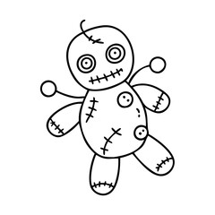 cursed doll icon, cursed doll line art - simple line art of cursed doll, perfect for cursed doll logos and icons