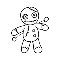 cursed doll icon, cursed doll line art - simple line art of cursed doll, perfect for cursed doll logos and icons