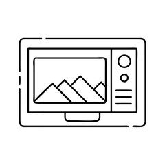 digital photo frame icon, digital photo frame line art - simple line art of digital photo frame, perfect for digital photo frame logos and icons