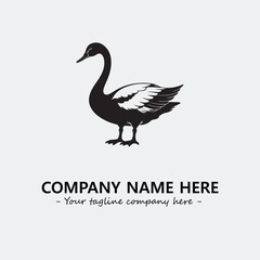 Swan Silhouette Logo Company Design Illustration Vector Graphic Image