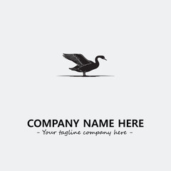 Swan Silhouette Logo Company Design Illustration Vector Graphic Image