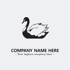 Swan Silhouette Logo Company Design Illustration Vector Graphic Image