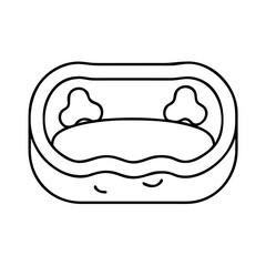 dog bed icon, dog bed line art - simple line art of dog bed, perfect for dog bed logos and icons