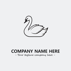 Swan Silhouette Logo Company Design Illustration Vector Graphic Image