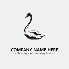 Swan Silhouette Logo Company Design Illustration Vector Graphic Image
