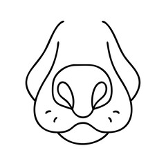 dog nose icon, dog nose line art - simple line art of dog nose, perfect for dog nose logos and icons