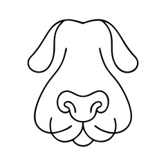 dog nose icon, dog nose line art - simple line art of dog nose, perfect for dog nose logos and icons