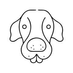 dog nose icon, dog nose line art - simple line art of dog nose, perfect for dog nose logos and icons