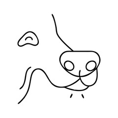 dog nose icon, dog nose line art - simple line art of dog nose, perfect for dog nose logos and icons