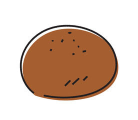 アナログ風なあんぱんのイラスト