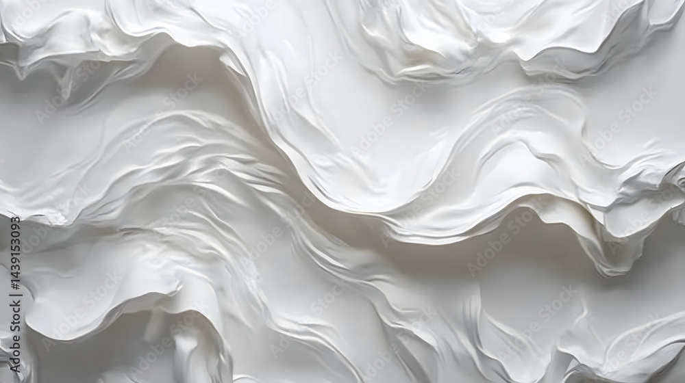Poster textured white paper background with waves minimalist design studio environment close-up view