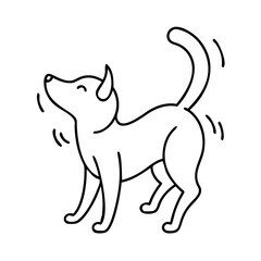 dog s playful tail wagging icon, dog s playful tail wagging line art - simple line art of dog s playful tail wagging, perfect for dog s playful tail wagging logos and icons