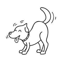 dog s playful tail wagging icon