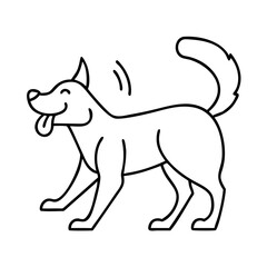 dog s playful tail wagging icon