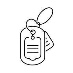 dog tag with name icon, dog tag with name line art - simple line art of dog tag with name, perfect for dog tag with name logos and icons