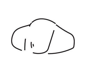 アナログ風なロールパンのイラスト