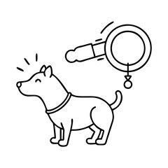 dog training whistle icon, dog training whistle line art - simple line art of dog training whistle, perfect for dog training whistle logos and icons
