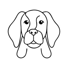 dog with floppy ears icon, dog with floppy ears line art - simple line art of dog with floppy ears, perfect for dog with floppy ears logos and icons