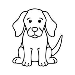 dog with floppy ears icon, dog with floppy ears line art - simple line art of dog with floppy ears, perfect for dog with floppy ears logos and icons