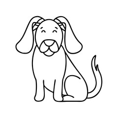 dog with floppy ears icon, dog with floppy ears line art - simple line art of dog with floppy ears, perfect for dog with floppy ears logos and icons