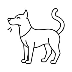dog with wagging tail icon, dog with wagging tail line art - simple line art of dog with wagging tail, perfect for dog with wagging tail logos and icons
