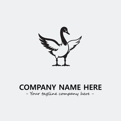 Swan Silhouette Logo Company Design Illustration Vector Graphic Image