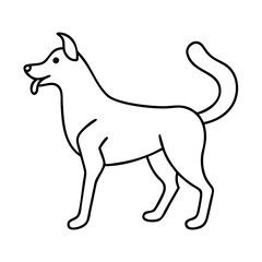 dog with wagging tail icon, dog with wagging tail line art - simple line art of dog with wagging tail, perfect for dog with wagging tail logos and icons