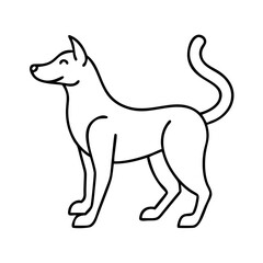 dog with wagging tail icon, dog with wagging tail line art - simple line art of dog with wagging tail, perfect for dog with wagging tail logos and icons