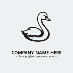 Swan Silhouette Logo Company Design Illustration Vector Graphic Image