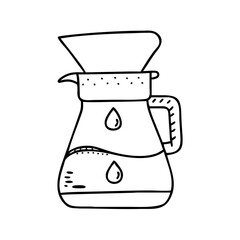 drip coffee maker icon, drip coffee maker line art - simple line art of drip coffee maker, perfect for drip coffee maker logos and icons