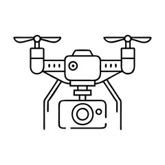 drone with camera icon, drone with camera line art - simple line art of drone with camera, perfect for drone with camera logos and icons