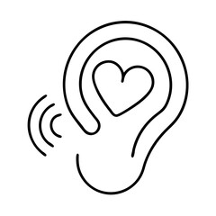 Obraz premium ear with heart listening support icon