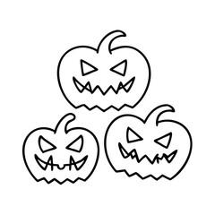 eerie jack o lantern faces icon, eerie jack o lantern faces line art - simple line art of eerie jack o lantern faces, perfect for eerie jack o lantern faces logos and icons