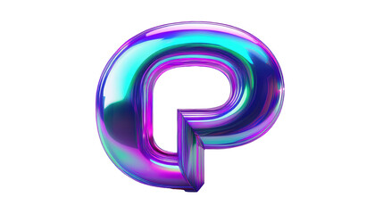 Naklejka premium Shiny 3D Hypernova Glitch Letter O P on White Background 