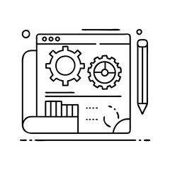 engineer s blueprint icon, engineer s blueprint line art - simple line art of engineer s blueprint, perfect for engineer s blueprint logos and icons