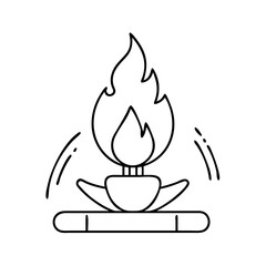 eternal flame icon, eternal flame line art - simple line art of eternal flame, perfect for eternal flame logos and icons