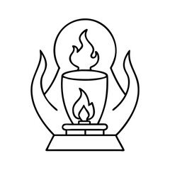 eternal flame icon, eternal flame line art - simple line art of eternal flame, perfect for eternal flame logos and icons