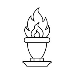 eternal flame icon, eternal flame line art - simple line art of eternal flame, perfect for eternal flame logos and icons