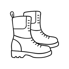 fall boots icon, fall boots line art - simple line art of fall boots, perfect for fall boots logos and icons