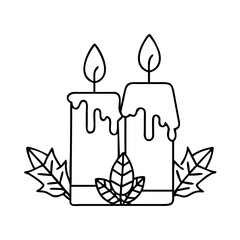 fall candles icon, fall candles line art - simple line art of fall candles, perfect for fall candles logos and icons