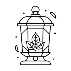 fall lantern icon, fall lantern line art - simple line art of fall lantern, perfect for fall lantern logos and icons