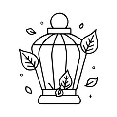 fall lantern icon, fall lantern line art - simple line art of fall lantern, perfect for fall lantern logos and icons