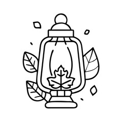 fall lantern icon, fall lantern line art - simple line art of fall lantern, perfect for fall lantern logos and icons