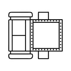 film negative icon, film negative line art - simple line art of film negative, perfect for film negative logos and icons