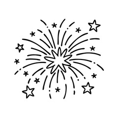fireworks in the sky icon, fireworks in the sky line art - simple line art of fireworks in the sky, perfect for fireworks in the sky logos and icons