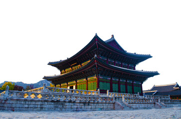 seokeodang palace, located in the gyeongbokgung palace isolate on transparent background.