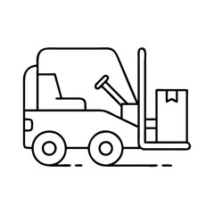 forklift icon, forklift line art - simple line art of forklift, perfect for forklift logos and icons
