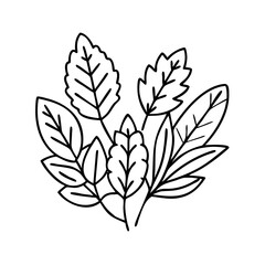fresh herbs icon, fresh herbs line art - simple line art of fresh herbs, perfect for fresh herbs logos and icons