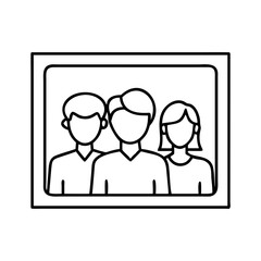 friends and family photo icon, friends and family photo line art - simple line art of friends and family photo, perfect for friends and family photo logos and icons